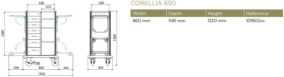 Abmessungen e-Corellia 650 Mono